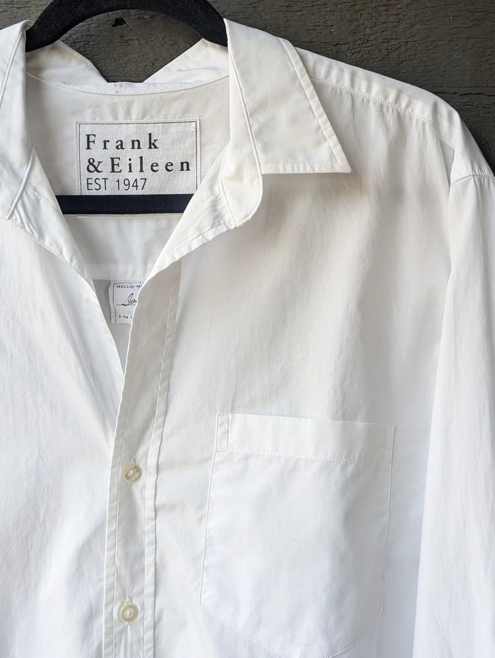 NWOT Frank & Eileen Joedy Cotton Button-Up Shirt White Size Large - Picture 2 of 9